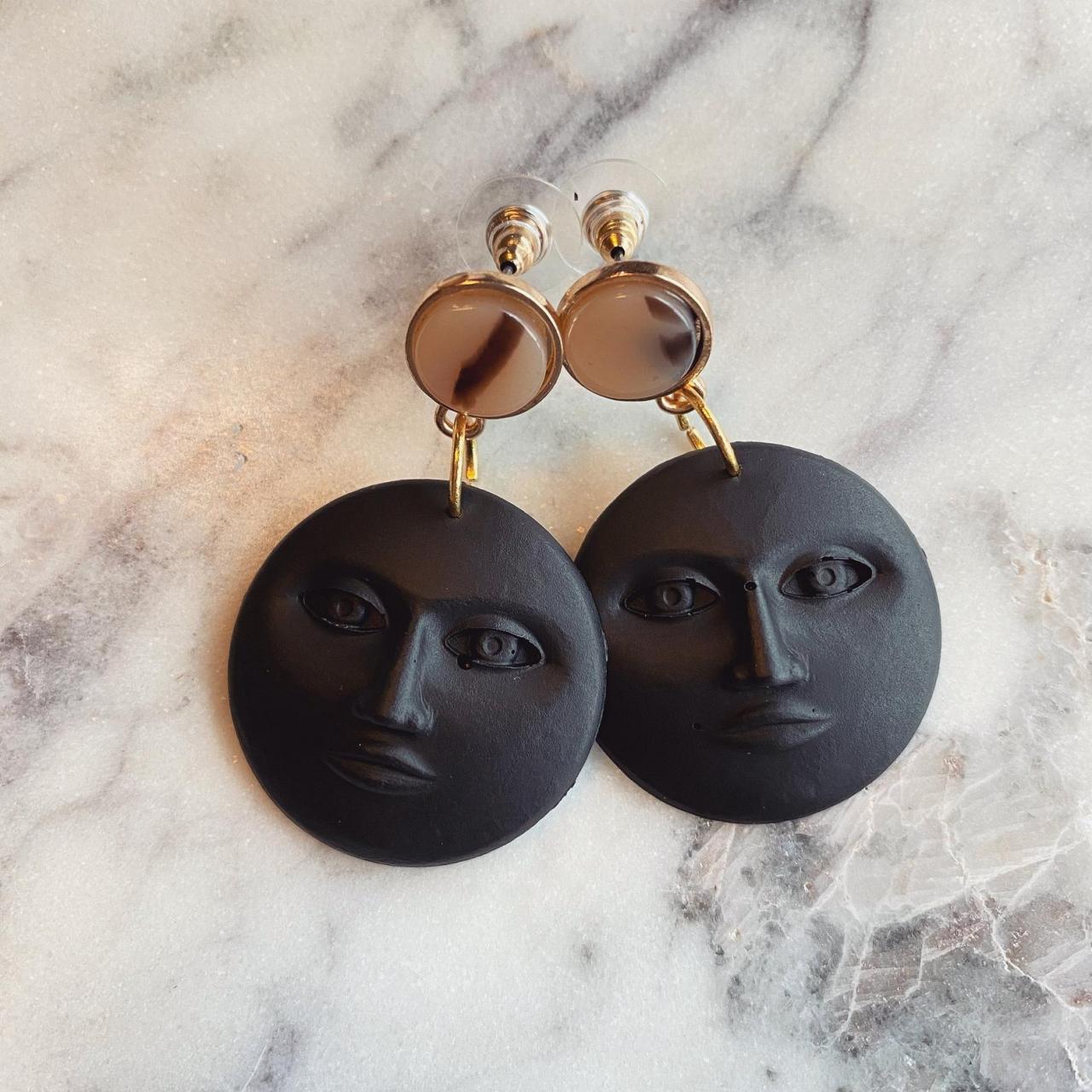Hazel’s Moon Clay Earrings