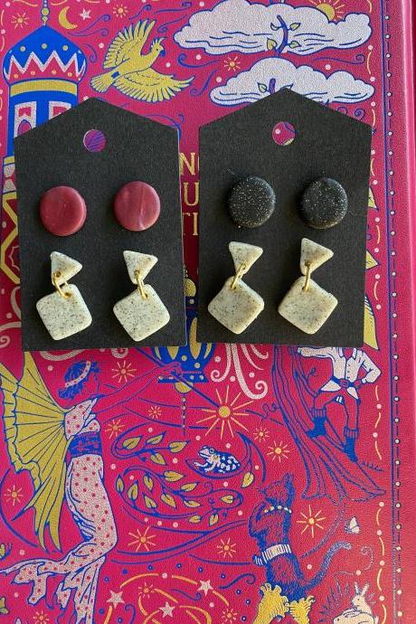 Cut From Stone Clay Earring Set